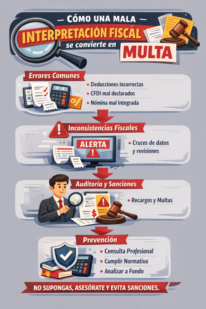 Mala interpretación fiscal y multas