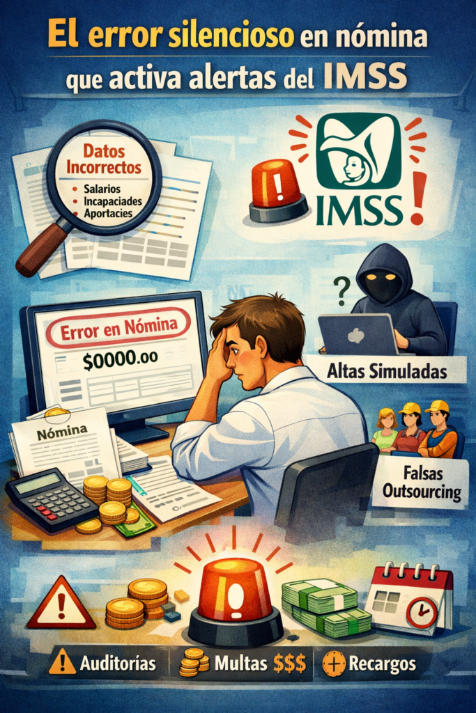 nómina mal alineada con el IMSS