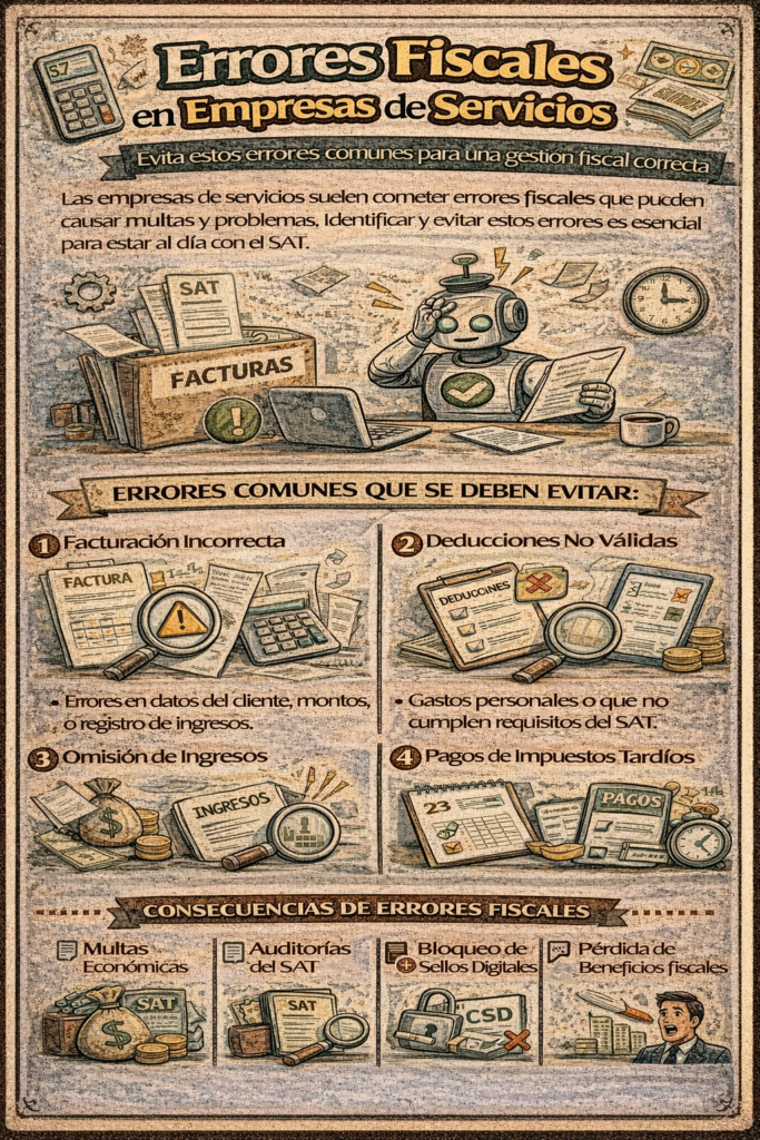 errores contables empresas servicios